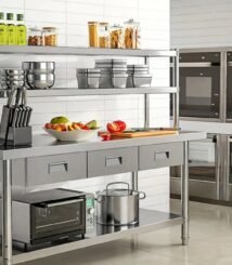 meja stainless rak tingkat 2