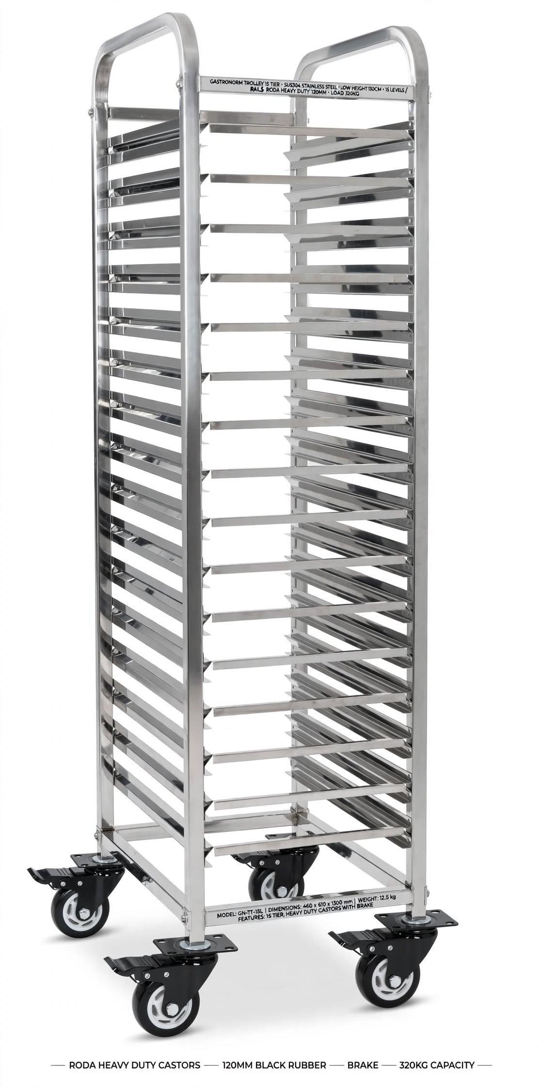 Bakery Trolley Stainless 18 Tier Compact Bakery Trolley Stainless 18 Tier Compact