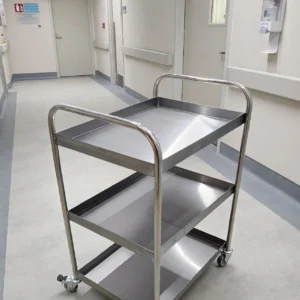 Trolley Stainless 3 Susun - Troli Dorong Makanan Stainless Steel 201 / 304
