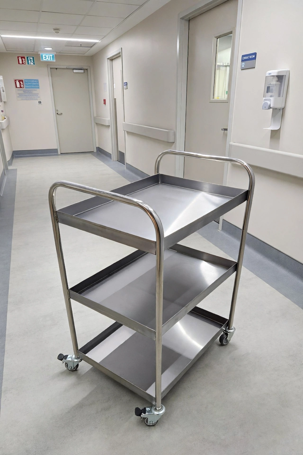 Trolley Stainless 3 Susun - Troli Dorong Makanan Stainless Steel 201 / 304 Trolley Stainless 3 Susun - Troli Dorong Makanan Stainless Steel 201 / 304
