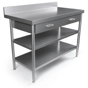 meja stainless steel custom dengan laci dan ukuran bisa request