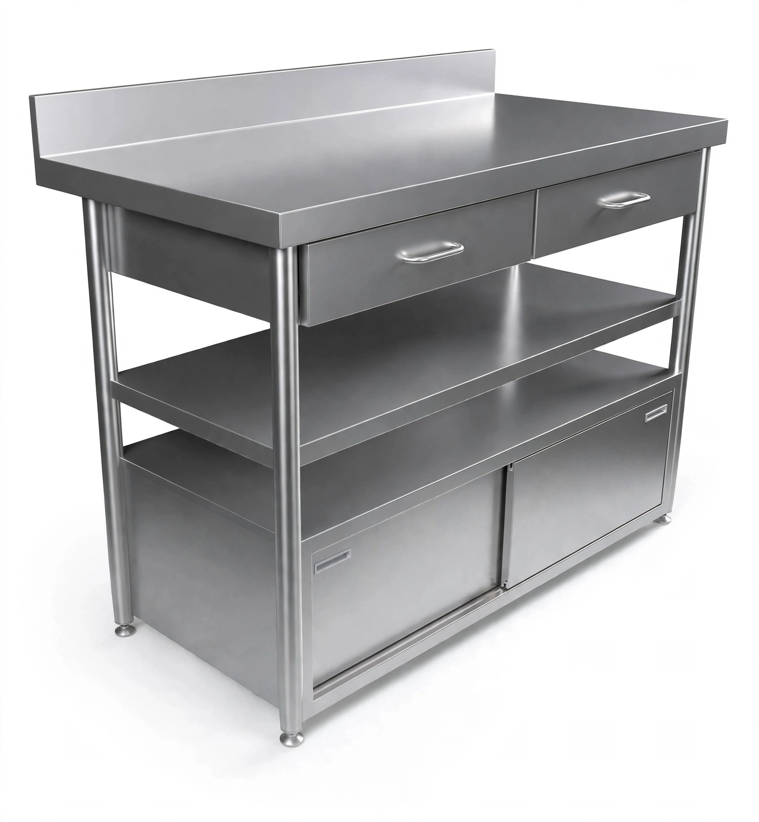 stainless_steel_worktable_sliding_cabinet cabinet stainless table kitchen untuk dapur komesil