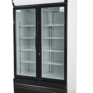 howcase Chiller 1000 Liter 2 Pintu Kaca UF-1000B - Kulkas Minimarket Suhu 2 to 8°C LED Light Kulkas Display 1000L Double Door UF-1000B - Glass Door Chiller Donper 470 Watt Untuk Toko, Cafe, Restoran