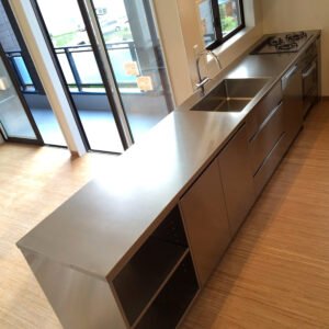 counter bar table stainless custom untuk cafe