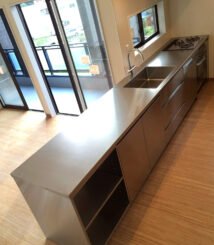 counter bar table stainless custom untuk cafe