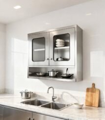 Wall Cabinet Stainless Kaca - Kitchen Set Apartemen Mewah & Rumah Minimalis