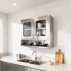 Wall Cabinet Stainless Kaca - Kitchen Set Apartemen Mewah & Rumah Minimalis