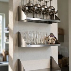 Rak Dinding Stainless 3 Tingkat - Wall Shelf Bar Cafe Minimalis