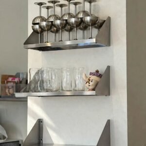 Rak Gantung Stainless Industrial - Display Rak Cafe 3 Tingkat