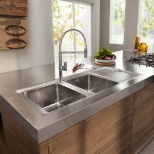 custom counter top with integrated sink WMS Kitchen