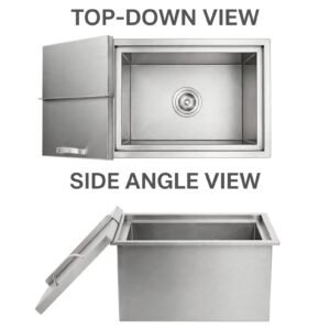 stainless steel ice cooler with drain tube and drain plug