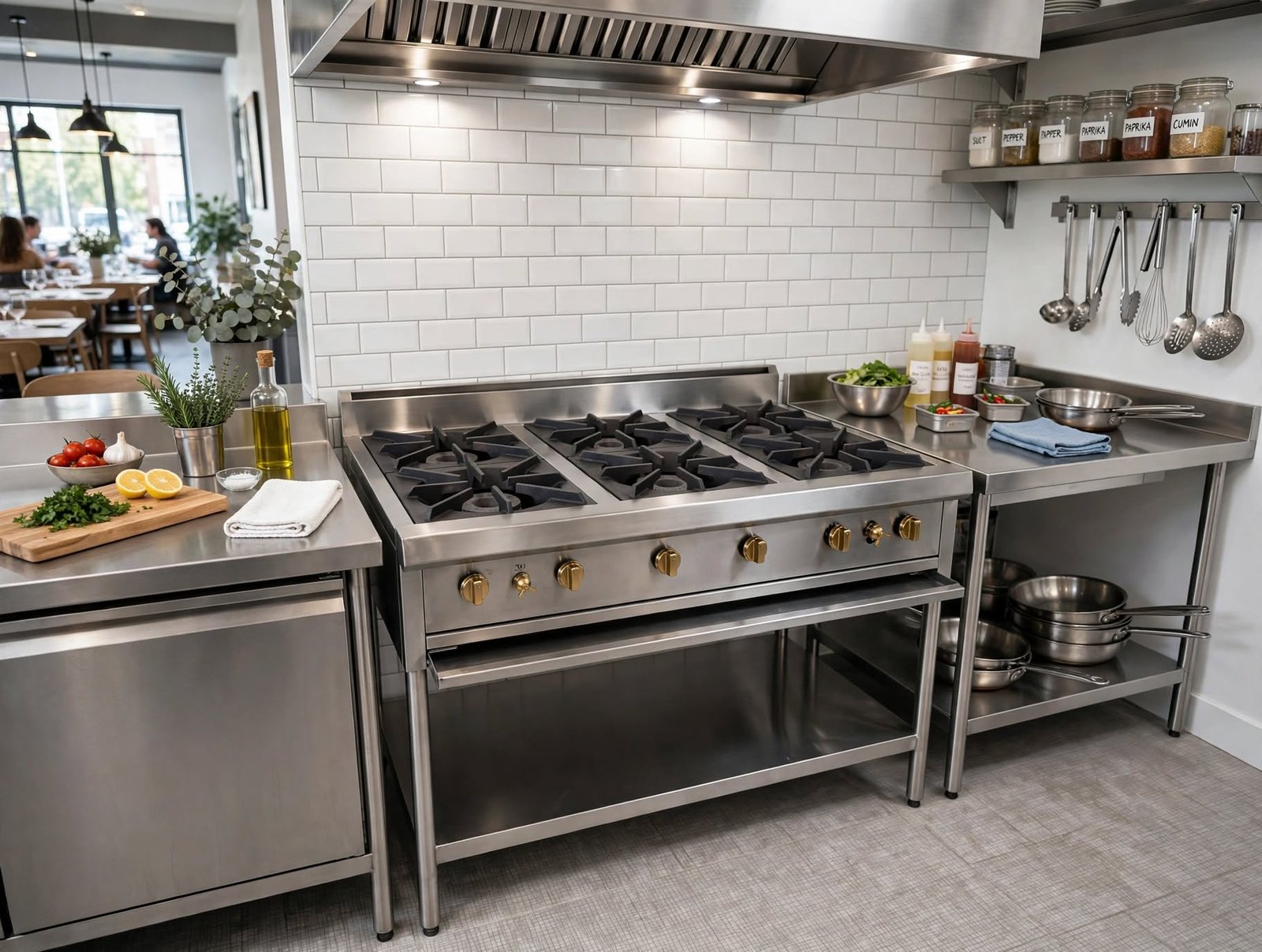 Kompor Stainless 6 Tungku Untuk Dapur Komersial Kompor Stainless 6 Tungku Untuk Dapur Komersial