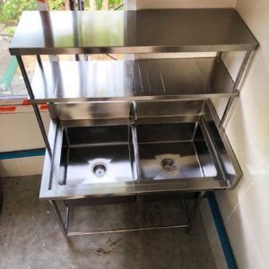 Jual Meja Sink Stainless Double Bowl