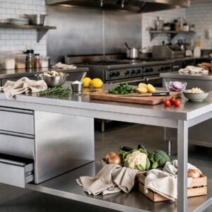 meja dapur stainless 3 laci custom