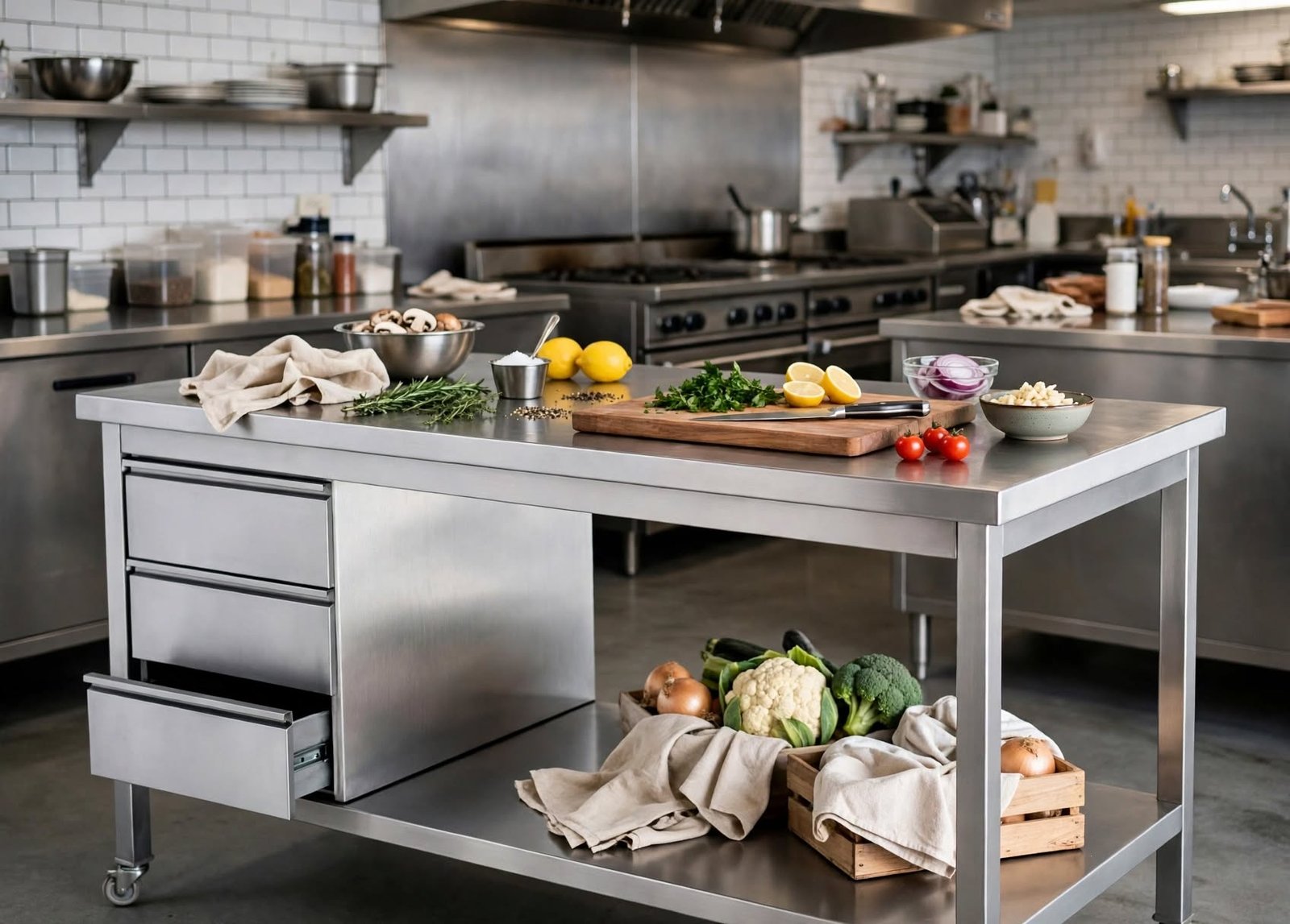 meja dapur stainless 3 laci custom meja dapur stainless 3 laci custom