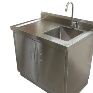 meja wastafel stainless dengan kabinet