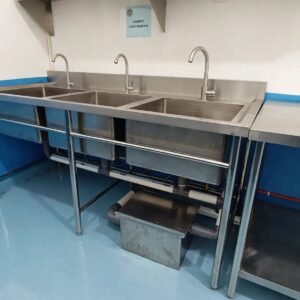 jual kitchen sink stainless 3 bowl custom