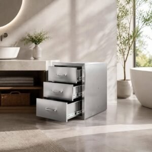 ANTI KARAT SEUMUR HIDUP! Cabinet Stainless 3 Laci - Untuk Dapur Villa & Apartemen