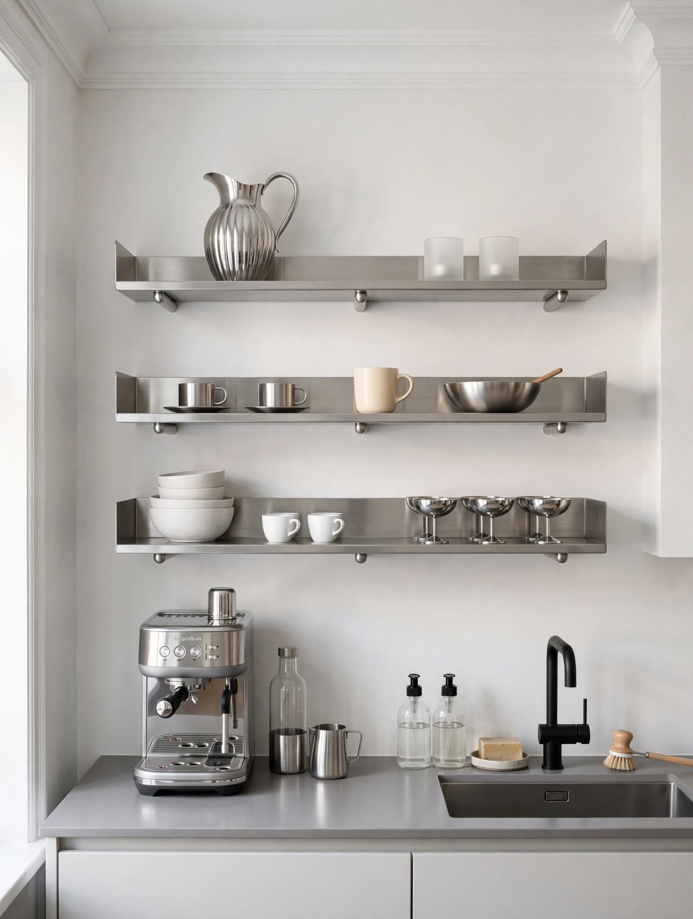 Rak Dinding Stainless 3 Tingkat Minimalis - Wall Shelf Dapur Cafe Rak Dinding Stainless 3 Tingkat Minimalis - Wall Shelf Dapur Cafe
