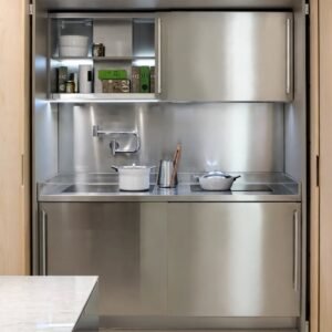 VIRAL! Hidden Kitchen Stainless Modern - Kitchen Set Apartemen Mewah & Hotel