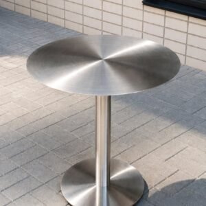 Jual Meja Stainless Bulat untuk Outdoor Cafe & Resto