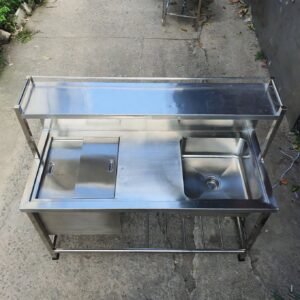 Sink Stainless + Ice Bin Custom Untuk Coffee Shop