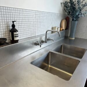 jual counter top sink stainless 2 bak custom ukuran