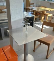 Jual Meja Cafe Stainless Kaki Bulat untuk Coffee Shop