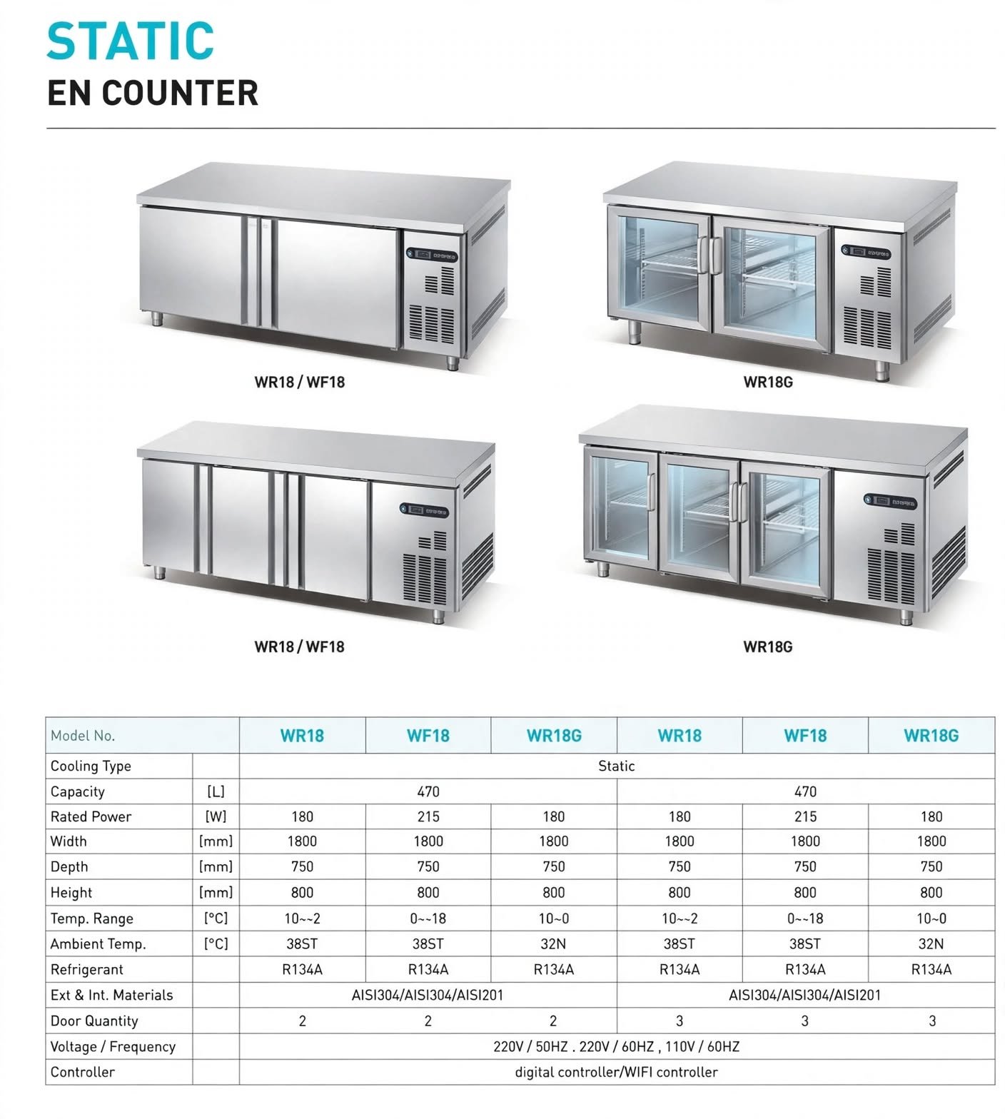 Jual meja chiller freezer static 1800x750x800 mm Jual meja chiller freezer static 1800x750x800 mm