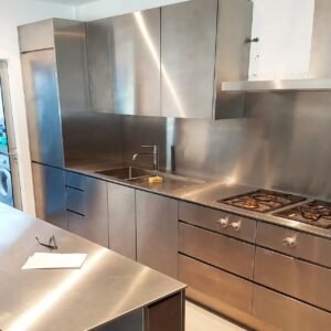 Kitchen Set Full Stainless Industrial Mewah L-Shape + Island