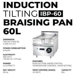 jual induction tilting braising pan