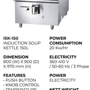 jual kompor induksi listrik soup kettle 150L