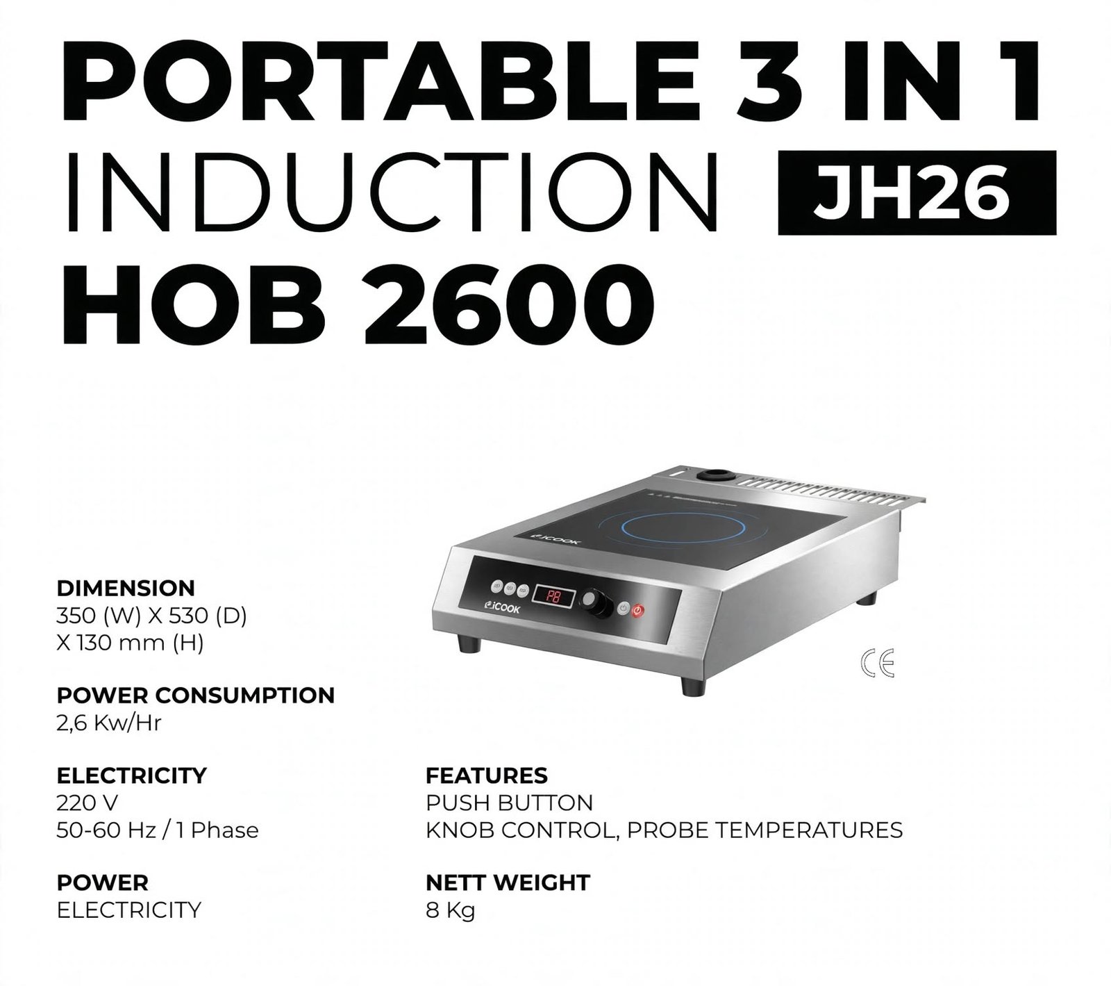 Kompor Induksi Listrik Portable 3 in 1 Kompor Induksi Listrik Portable 3 in 1